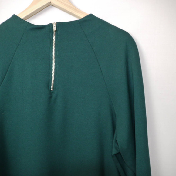 W5 Boat Neck Green 3/4 Sleeve Blouse Size L - Picture 6 of 7